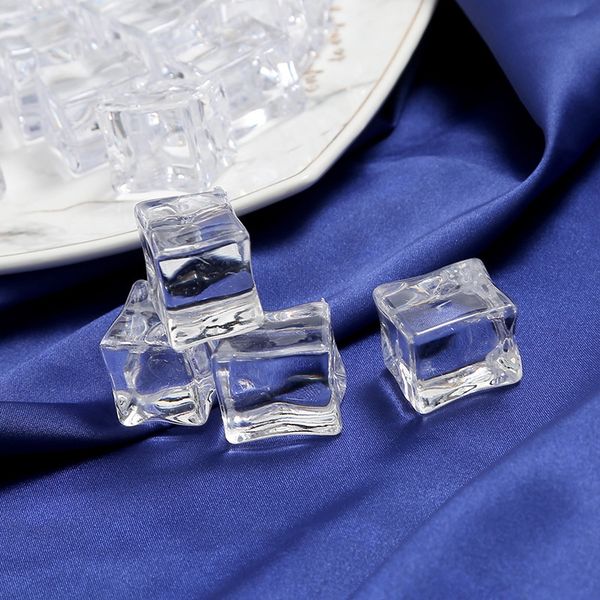 

fake acrylic simulation ice and props transparent square plastic ice crystal stone bar shooting props batch, Silver