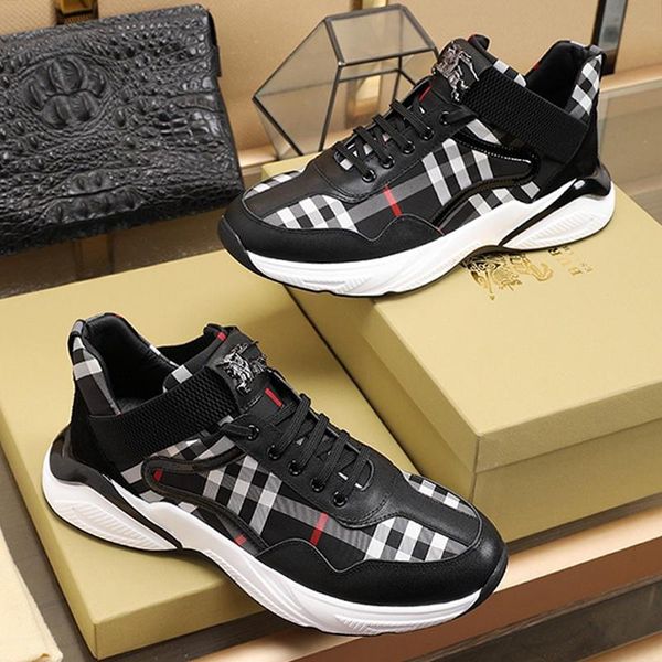 

fast delivery men shoes luxury sneakers fashion vintage designer footwears lace -up plus size sports men shoes scarpe da uomo, Black