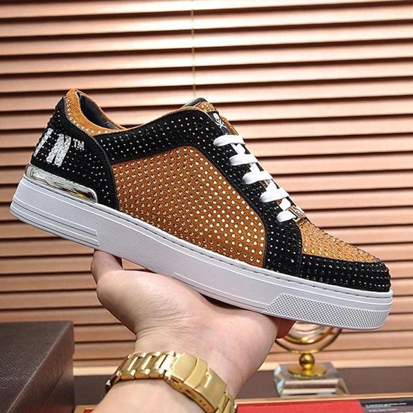 

new luxury men sneakers shoes fashion leather platform shoes flat casual with original box scarpe da uomo footwears lo -styl