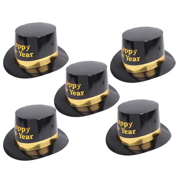 

5pcs party cap cute hats headdress decorations yellow letter printing party favors magic props for new year cosplay party