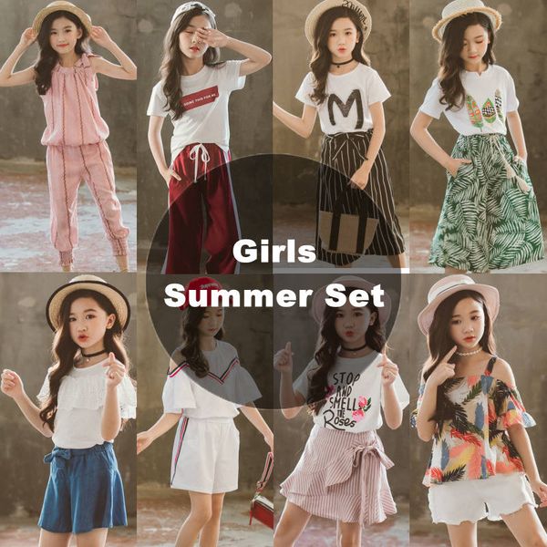 

baby girl summer 2020 одежда мода дети одежда плеча tops + шорты девушки малыша эпикировка девочек-подростков одежда set, White