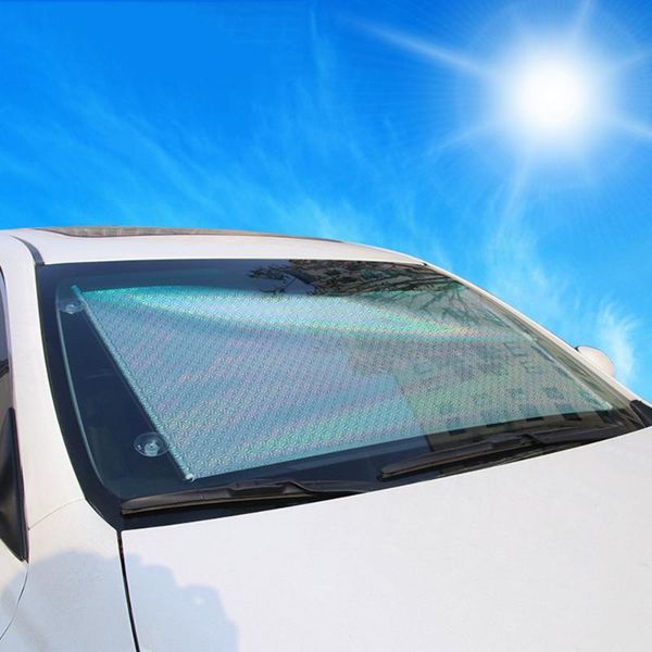 

auto retractable car windshield sun shade curtain anti-uv block sun visor silver