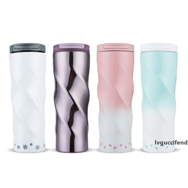 

insulated cup spiral coffee cup car cups stainless steel tumbler lavender stainless steel insulation cup boys girl pink white water bottle