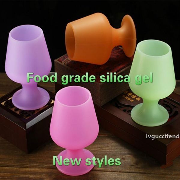 

new arrive silicone wine glass goblet 6 colors unbreakable beer mugs vs true north stemless wine cup