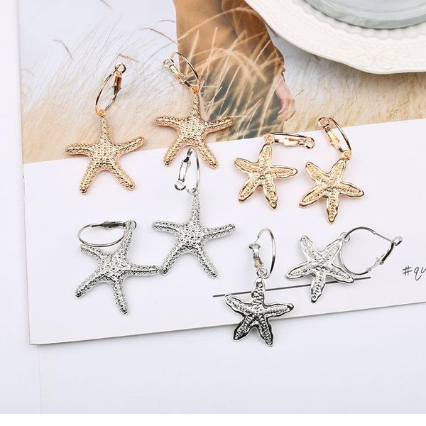 

2020 designer earrings new starfish shell earrings celebrity street shooting fashion ocean wind earrings female, Silver