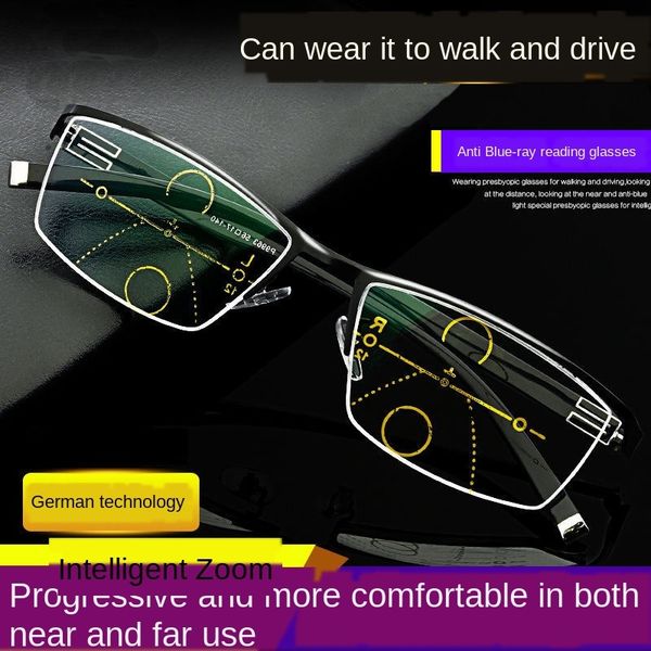 

gulgy presbyopic men's far and near dual-use hd progressive multi-focus glasses automatic adjustment degree anti-blue-ray presbyopic gl