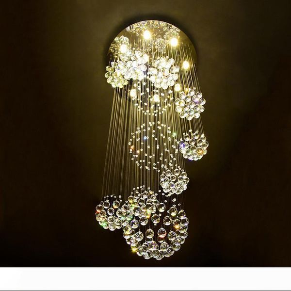 

современные люстры дождь падение большого кристалл светильник с 11 кристаллом sphere потолочных осветительной арматурой 13 gu10 вровень пото