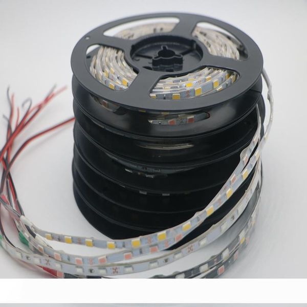 

narrow side 5mm 5730 smd 300leds 5m waterproof ip65 led strip light black white pcb dc12v 60leds m