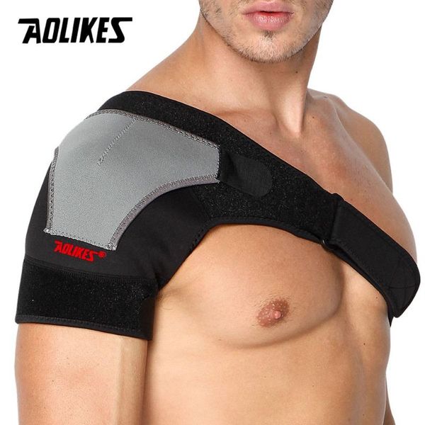 

aolikes 1pcs back support adjustable bandage protector reinforced functional-training-equipment single shoulder strap, Black;blue