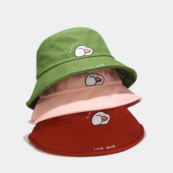 

panama bucket hat cartoon duckling women summer funny cartoon bucket cap bob hat hip hop fishing fisherman, Blue;gray