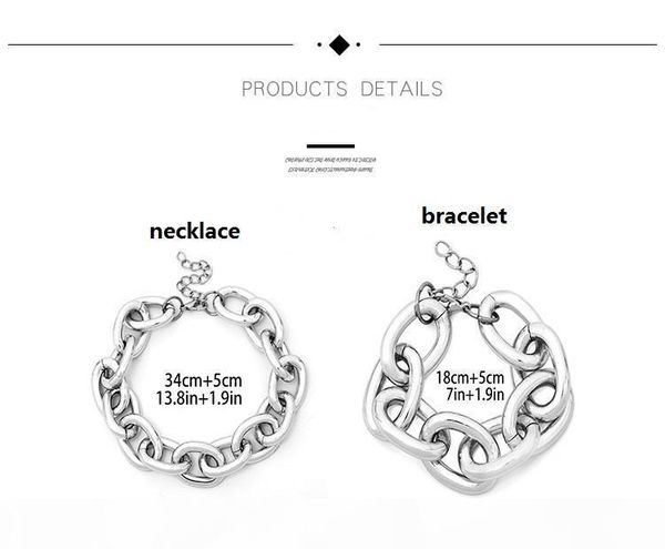 

exaggerated cuban thick chain choker necklaces for women fashion vintage jewelry statement necklace collier female accessories, Golden;silver