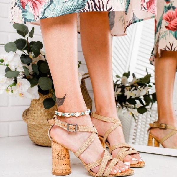 

limoya lea real-wicker oval Ã¶kÃ§eli cork heels sandals limoya, Black