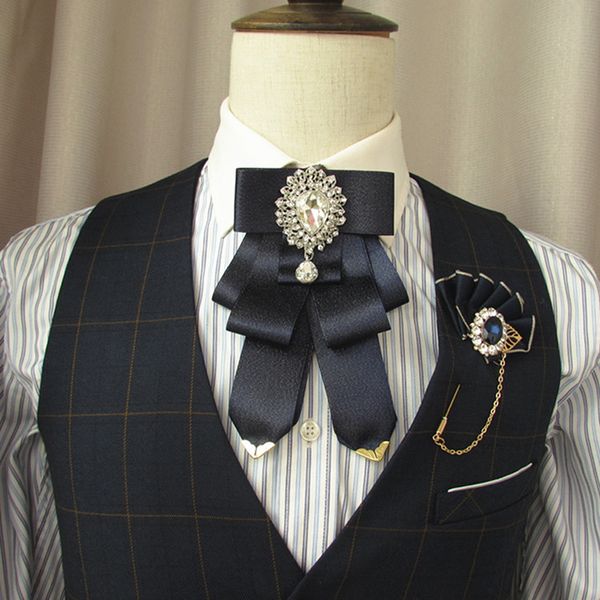 

woman men big bowtie fashion pretty ribbon solid color butterfly bowknot bow tie polyester cravat pin lapel, Black;gray