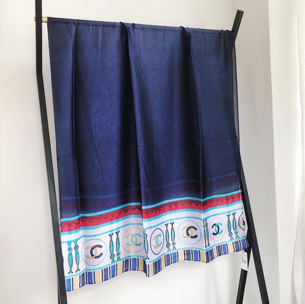 

популярный тип высокого качества роскоши дизайнеры шелковые шарфы дамы моды новой тенденции размера шарф 180 * 90 см, Blue;gray