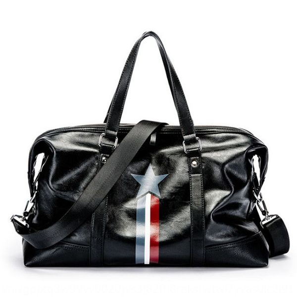 

new men's fashion waterproof shoulder leather fashion personalized portable travel fitness luggage bag travel bag shoulder, White