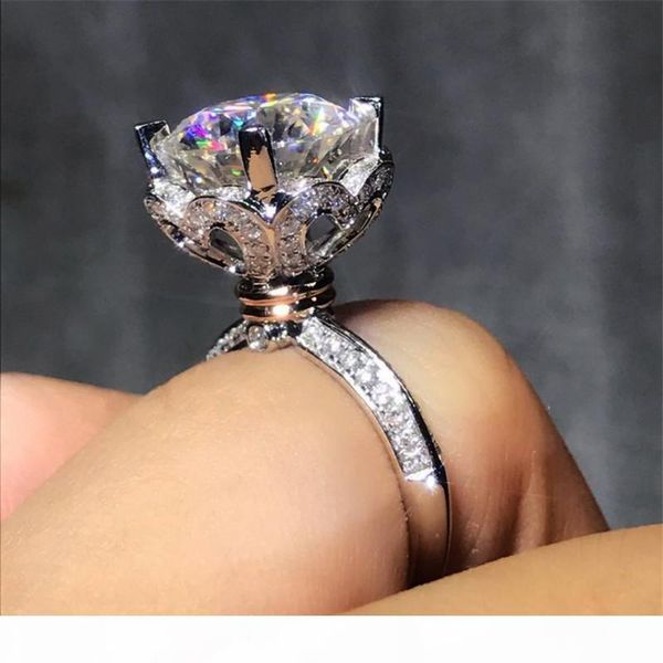 

a sparkling cute band ring for girls new arrival luxury jewelry real 100 %925 sterling silvber round shape z cz diamond women crown, Slivery;golden