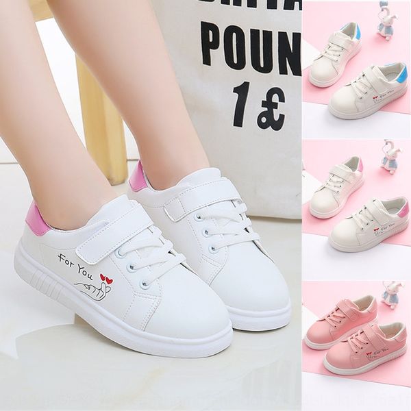 

m04xz girl's sports autumn 2020 new korean style soft bottom girl's single big and medium-sized small sneakers children's sho, Black