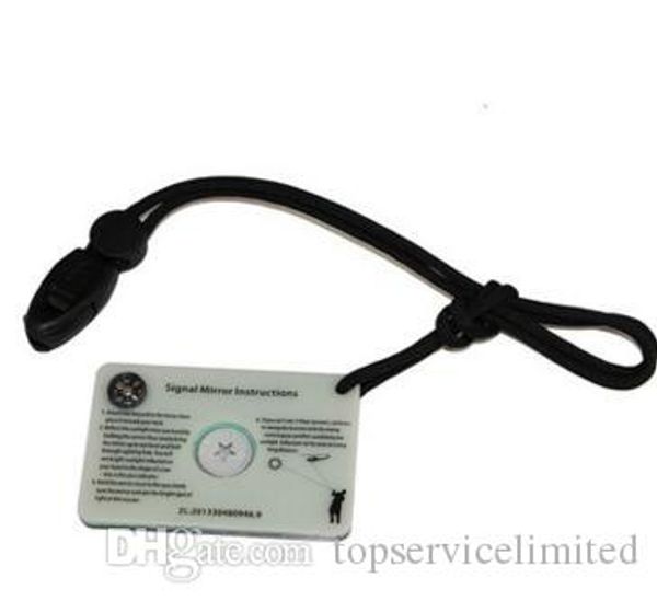 

multifunction outdoor camping hiking survival emergency rescue signal mirror with compass whistle rope tool ing