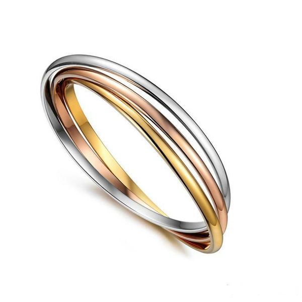 

cab19 stainless steel jewelry brand classic multi-layer three-color bracelet classic bracelet valentine's day gift, Black