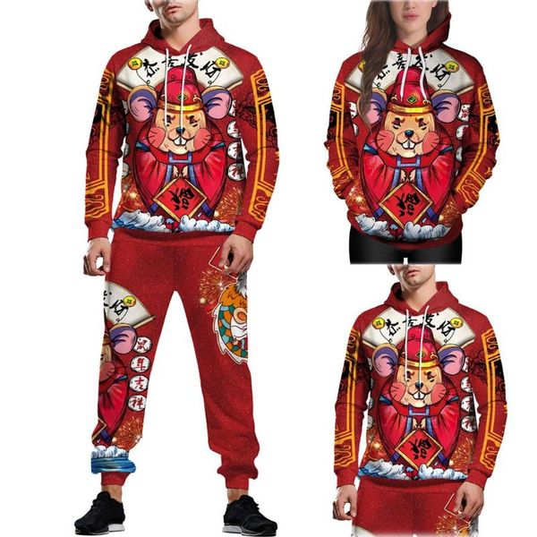 

пары новый толстовка pant set 3d fashion printed hooded блуза длинные рукава фестиваль wear partyweasr европа рубашка 2020 новый, Gray