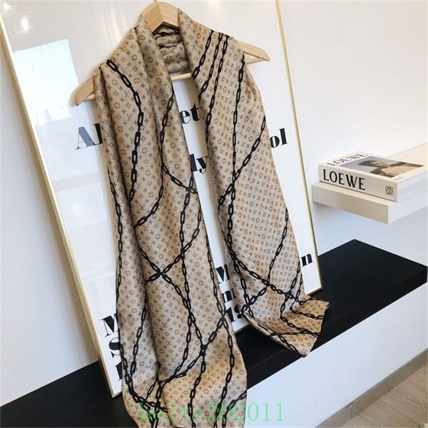 

2020 classic silk scarf fashionable female decorative silk scarf spring and summer print shawl size w25, Blue;gray