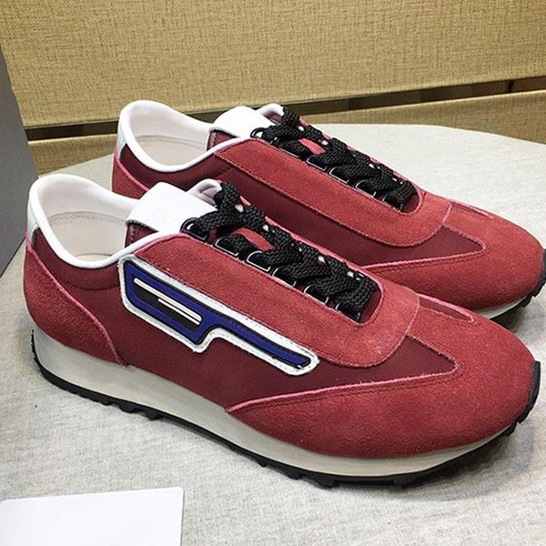 

suede and nylon sneakers men 's shoes new arrival outdoor walking lightweight fashion footwears breathable sports lace -up casual men, Black