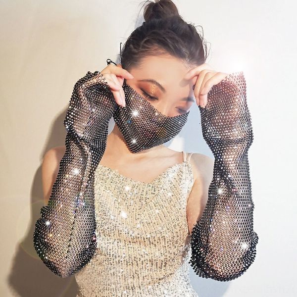 

l2kfw sunscreen sleeve with protective diamond female summer sleeve veil internet celebrity with the same style ice silk diamond arm protect