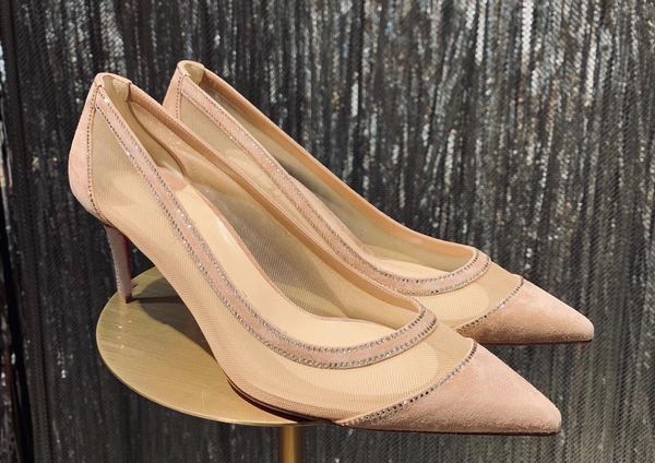 

2020 pointed toe high heels fashion paris womens red bottom shoes galativi strass heels lady pumps wedding dress party, Black