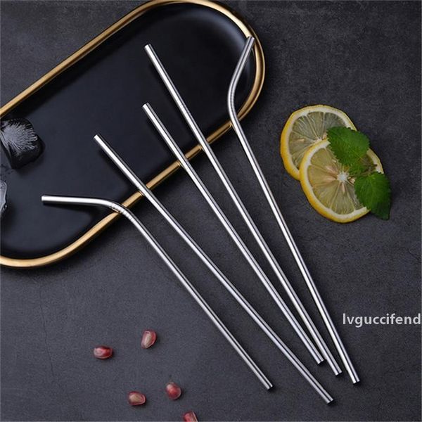 

silver 304 stainless steel straw food grade metal drink straw reusable 30 oz straw drinking tool