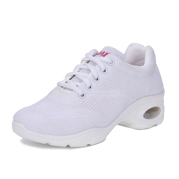 

new airbag bottom square dancing shoes flying woven women's dancing sneaskers, Black
