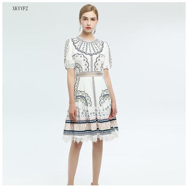 

720 xl 2020 summer brand same style empire short sleeve crew neck a line panelled prom dress as, White;black