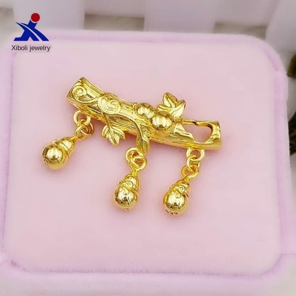 

kvugr brass gold-plated elbow gourd pendant dual-purpose electroplating imitation jewelry handmade pendant woven rope accessories braided ro, Silver