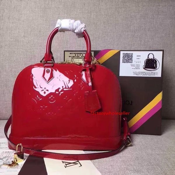 

m11013 red patent leather flowers printing embossed shoulder bags hobo handbags handles boston cross body messenger shoulder