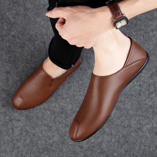 

mens 2020 male men hombre flat informales fashion casuales sport sapatos casual cuero mens for leather sale spring man, Black