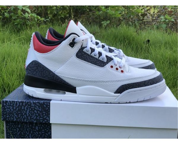 

mens 3 se denim basketball shoes white black fire red fashion sport sneakers zapatos trainer