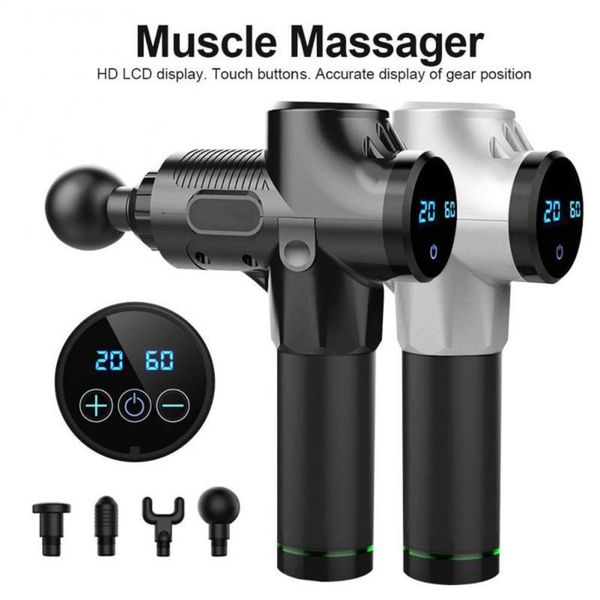 New Electric Muscle Massage Gun Deep Tissue Massagetherapie Gun Fitnesstraining Muskelschmerzen Relief Body Shaping mit Beutel freies Verschiffen