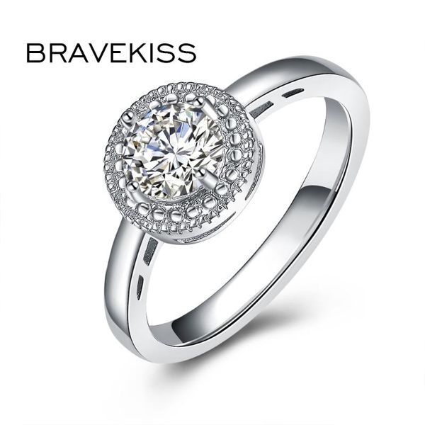 

bravekiss engagement ring for women wife wedding promise stone ring cubic zirconia fashion jewellery anillos bur0377, Golden;silver