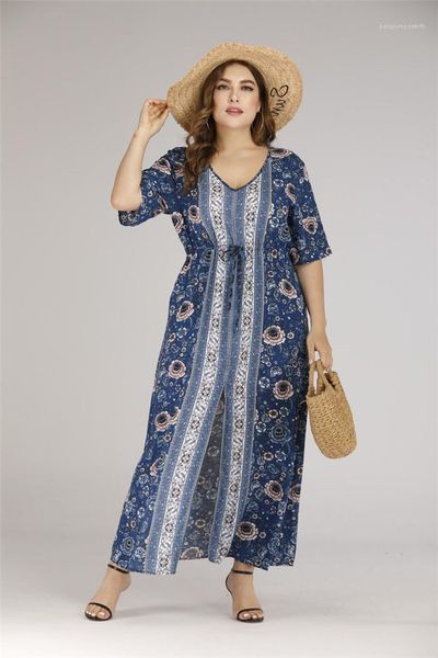 

split floral long maxi dresses short sleeve with belt womens desginer dresses big v neck summer womens dresses, Black;gray