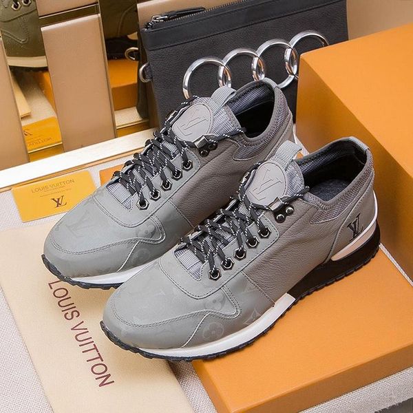 

new men shoes sports sneakers lace -up footwears fashion mens shoes with box chaussures pour hommes l56 luxury style run away sneaker sa, Black