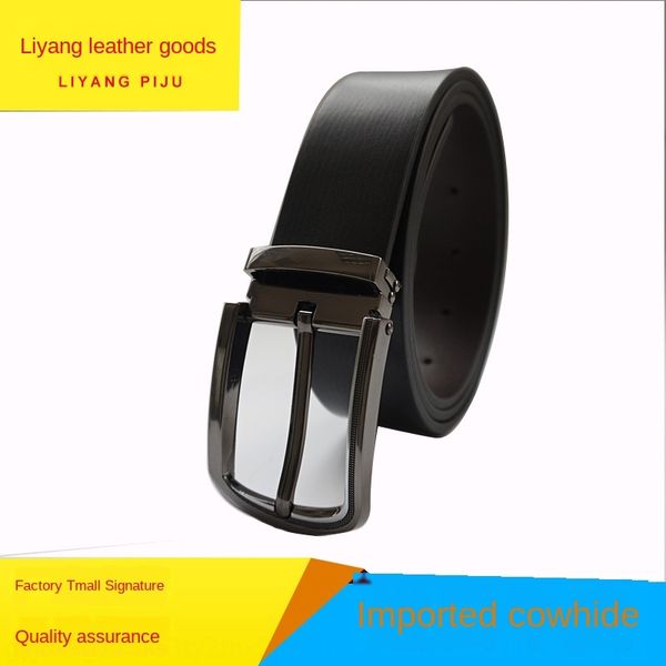 

creative buckle men's belt pin pin italian layer cowhide men's business belt belt, Black;brown