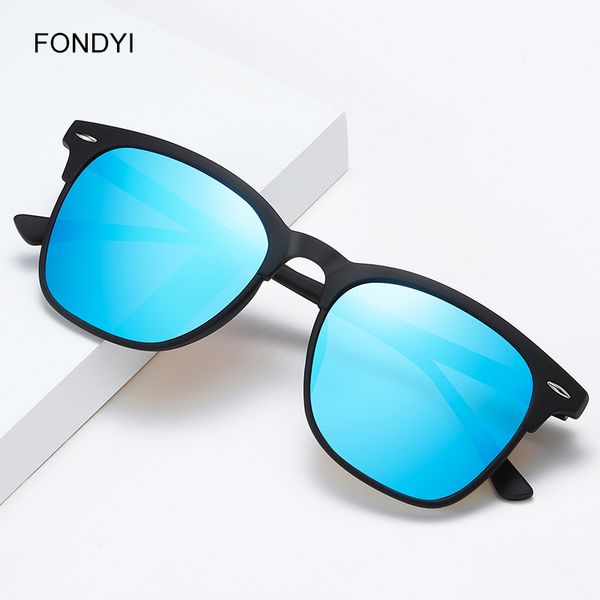 

sunglasses fondyi italy design retro vintage style polarized man square fishing driving shades old school glass with box, White;black