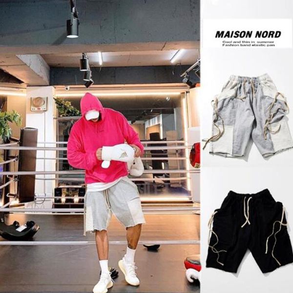 

men's sports pants shorts jogger street summer casual clothing, White;black