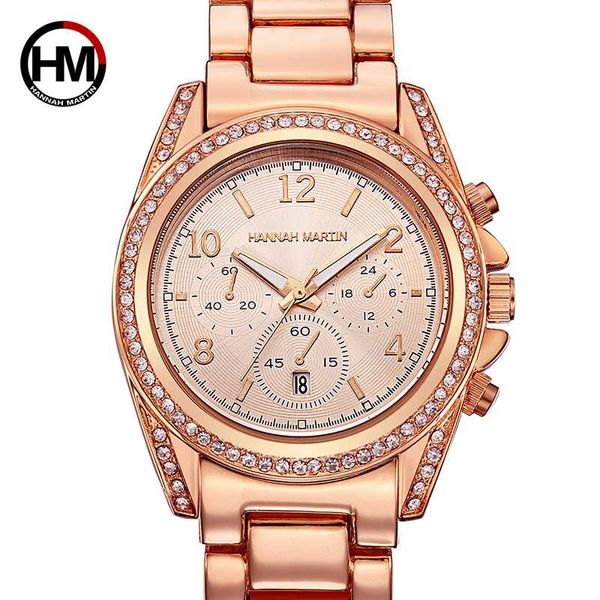 

women rose gold diamond rhinestones dress ladies wrist watches calendar waterproof fashion casual wristwatch, Slivery;brown
