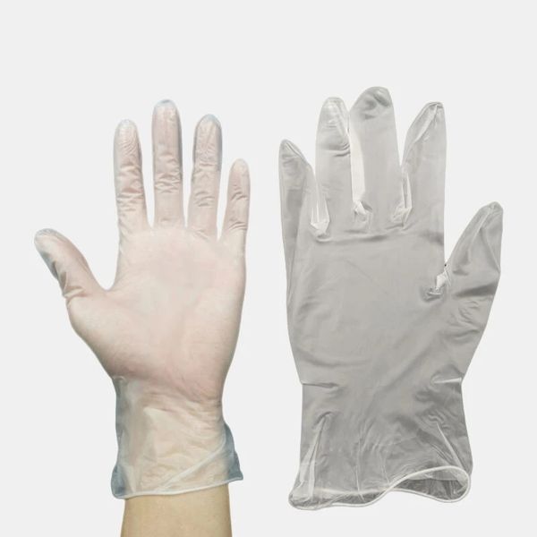 

100pcs pvc transparent disposable nitrile latex gloves 3 sizes