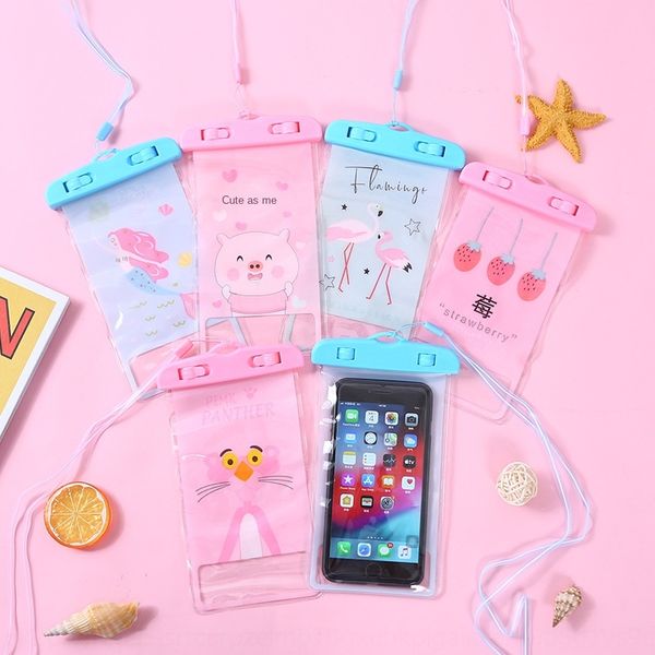 

st7y0 3039 cartoon mobile protective cover bag phone waterproof bag outdoor diving swimming touchable screen mobile phone protective cover t
