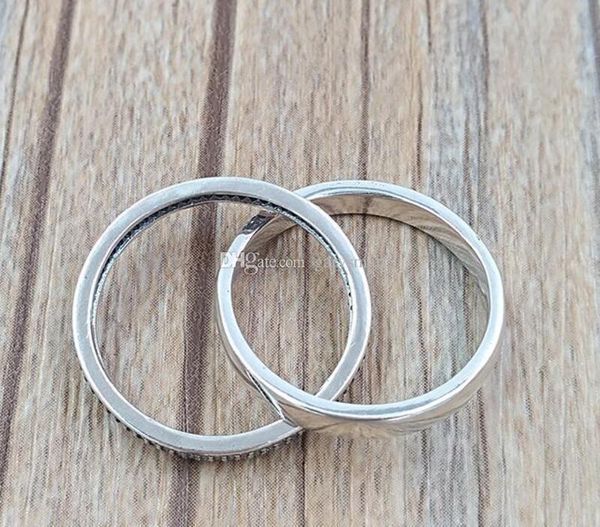 

100% s925 sterling silver double circle women rings for pandora steyle wedding ring original box gift