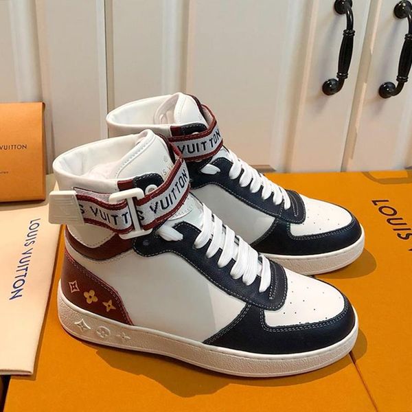 

fashion luxury men shoes flats casual sneakers breathable design recreational men shoes outdoor footwears with origin box bottes hommes, Black