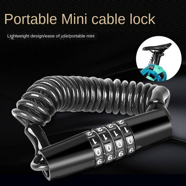 

anti-theft mini code helmet mountain bike road car disc brake cable lock portable wire bicycle steel bicycle lock