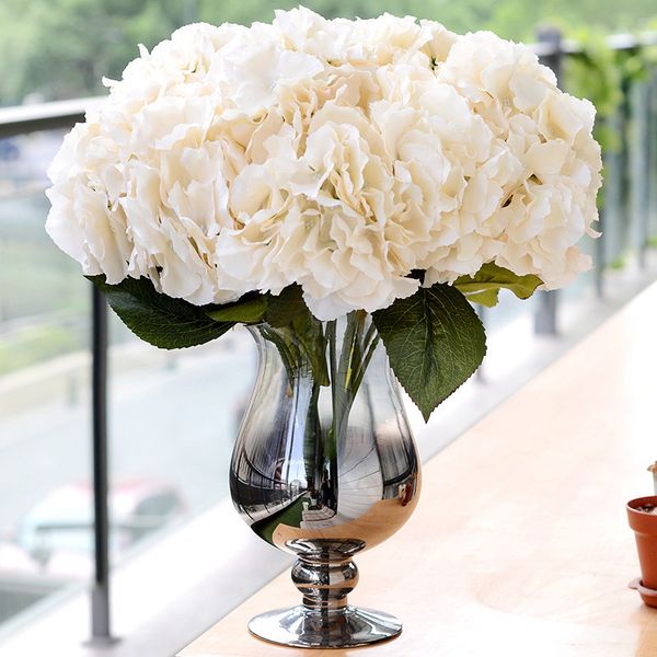 

simulation bouquet 5 heads big hydrangea silk hydrangea table office home l party decoration fake flower wedding supplies