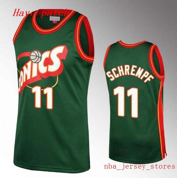 

men's basketball seattle supersonics 35 durant 11 schrempf 20 payton 34 allen 40 kemp retro home swingman jersey 01, Black;red